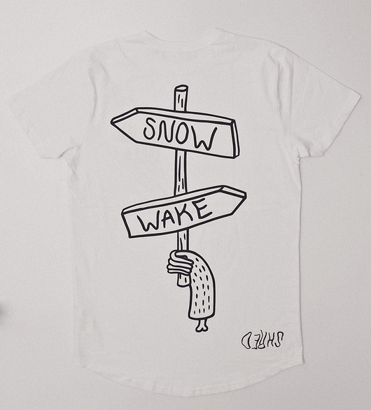 t-shirty męskie Biały T-shirt Snow Wake Organic