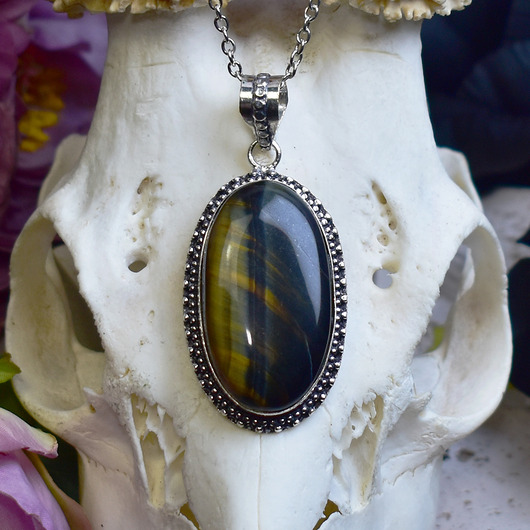 wisiory Miedziany posrebrzany wisiorek z tygrysim okiem