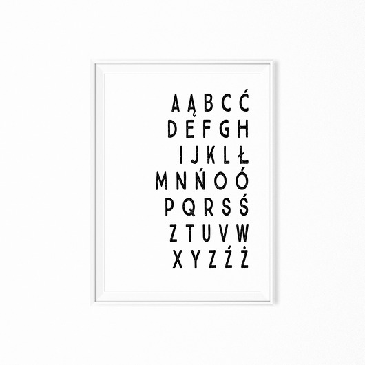 Plakat alfabet A4 myscandi