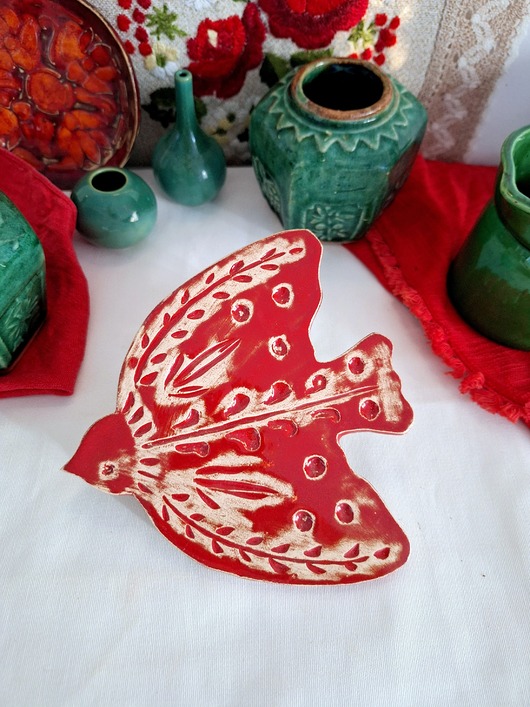 Ozdoby na ścianę Ceramiczna ptak podstawka dekoracja ścienna