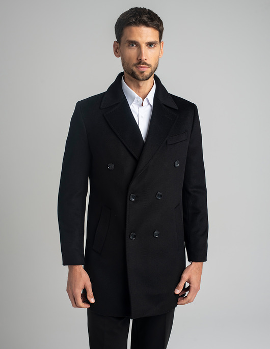 płaszcze i kurtki męskie Płaszcz dwurzędowy sortino czarny