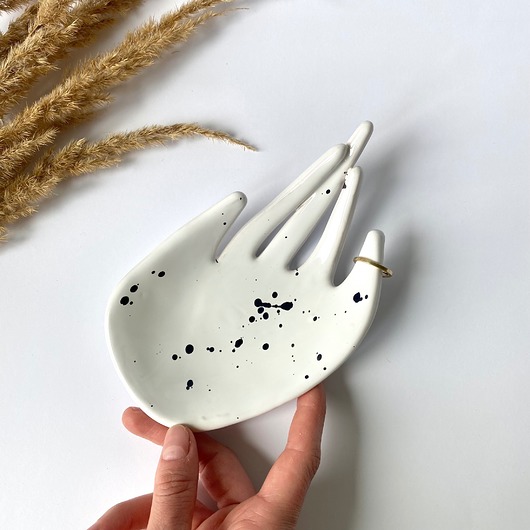 pojemniki na biżuterię Ceramiczna Dłoń Dalmatyńczyk