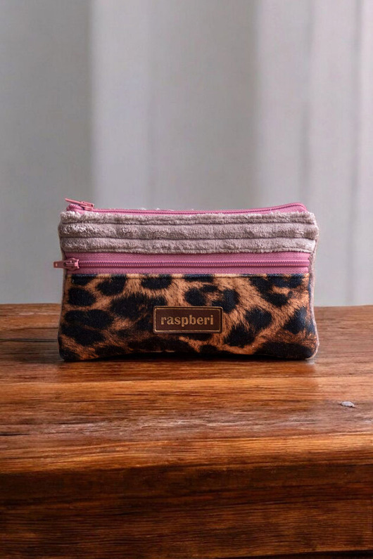 portfele damskie Portfelik z weluru różowa panterka