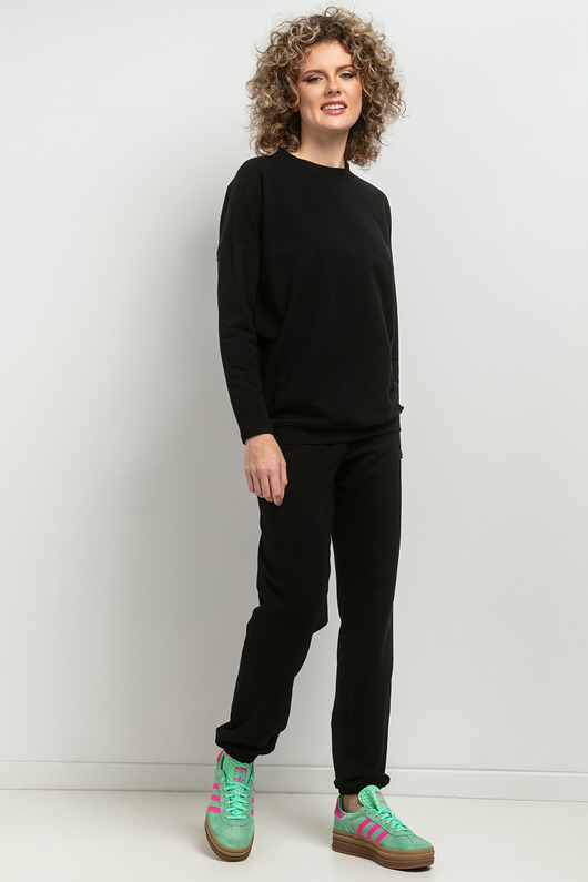 spodnie dresowe damskie Spodnie dresowe w typie jogger, MMM38, czarne