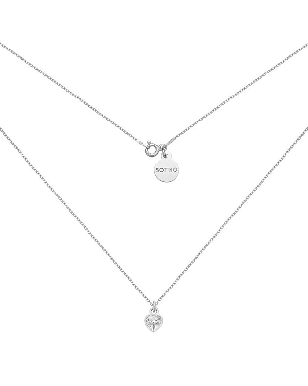 srebrne naszyjniki Srebrny naszyjnik z kryształowym sercem SWAROVSKI CRYSTAL