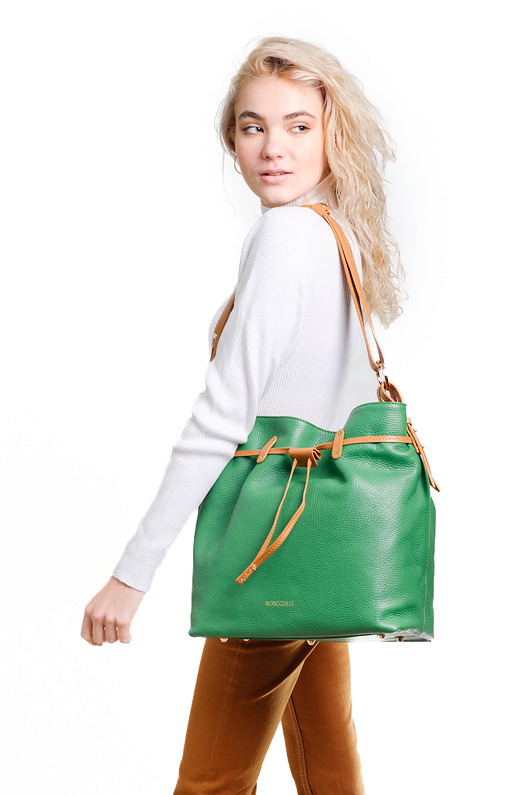 torby na ramię Torba skórzana Shopper - Worek Ściągany (7005)