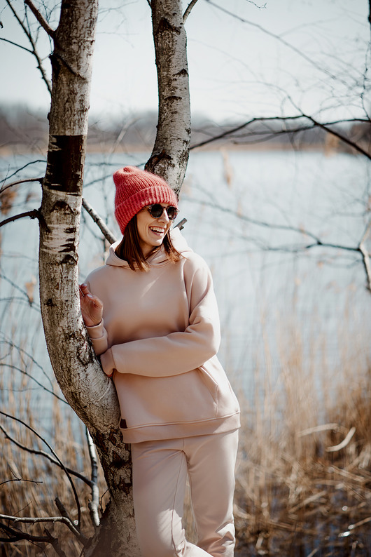 bluza z kapturem damska Bluza z kapturem Classic Nude Hoodie