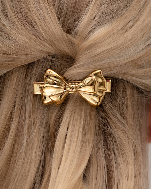 kolczyki pozłacane Złota spinka do włosów z kokardą ze stali chirurgicznej Paraiso Lily