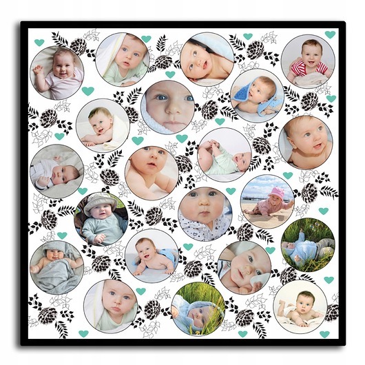 plakaty Plakat kwiatowy kolaż z twoimi zdjęciami, personalizacja