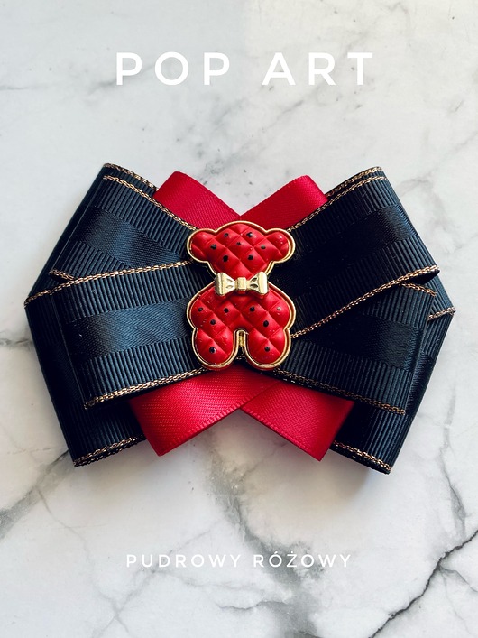 broszki Modowa Brosza z czerwonym MISIEM Nowość