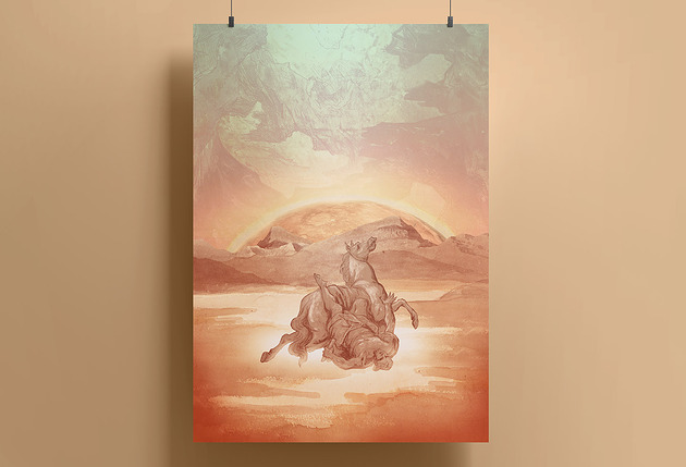 grafiki i ilustracje Plakat - kolaż - To The Mars and Back - A4