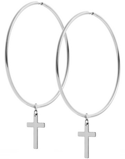  Kolczyki koła z krzyżykami 7cm - srebro 925  Coccola JEWELLERY