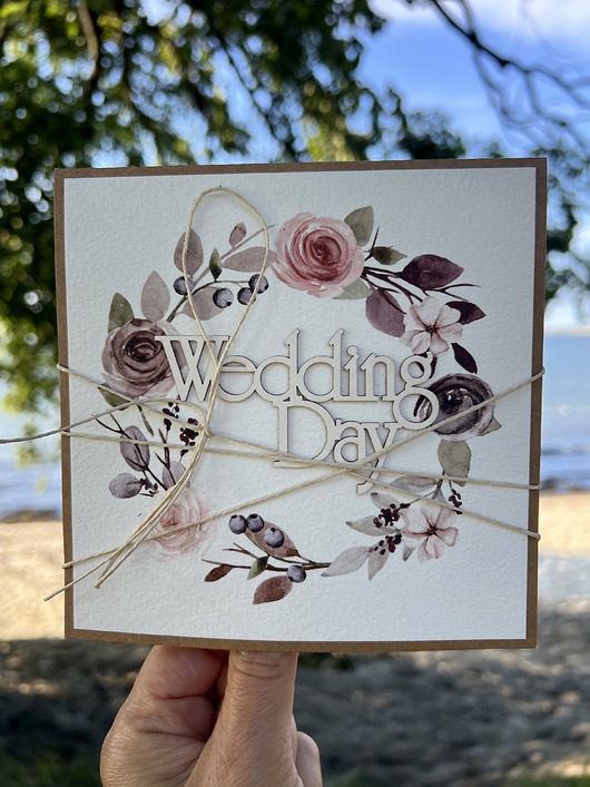 zaproszenia i kartki na ślub Kartka ślubna na ślub po angielsku - Wedding Day z życzeniami