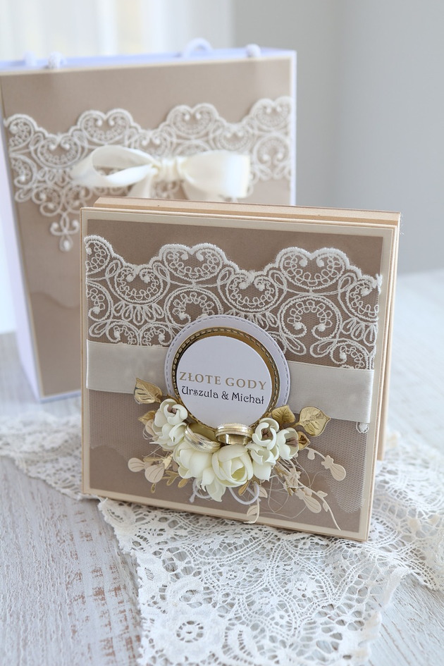 kartki scrapbooking Kartka  na 50 rocznicę ślubu