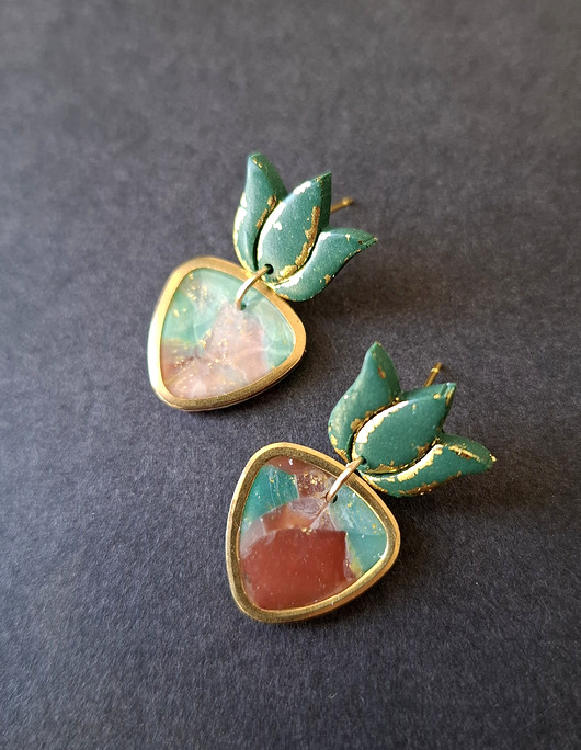 kolczyki z masy plastycznej Kolczyki słoneczne ogrody no9