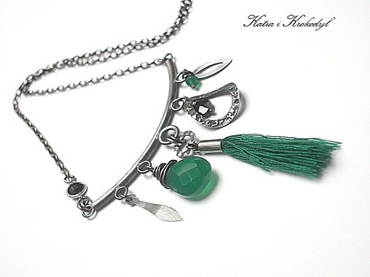 Boho emerald - naszyjnik Katia i krokodyl