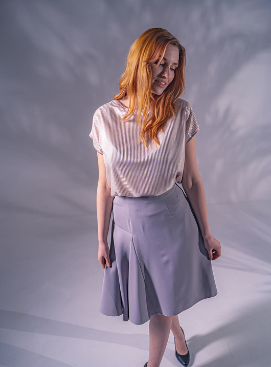 spódnice midi szara spódnica z falbaną z koła