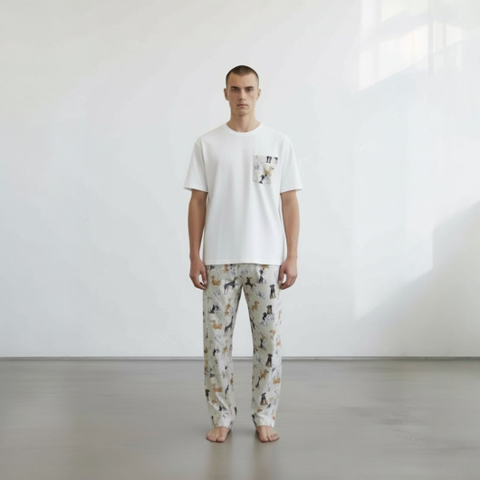 moda - inne Piżama Unisex bawełniana w pieski