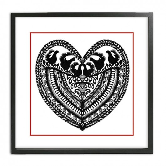 SERCE z Kadzidlańskiego Boru (Folk Cut-Out Art) na ludowo