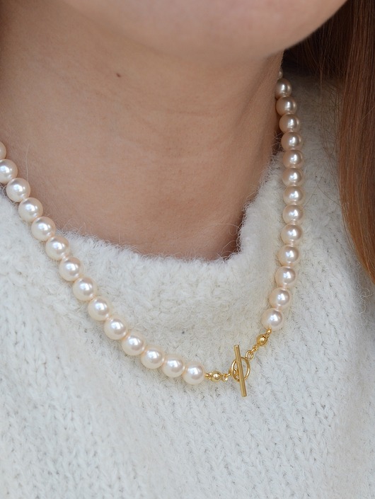 chokery Naszyjnik z pereł swarovski z zapięciem toggle