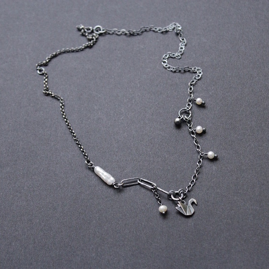 naszyjniki - inne Łabędź i perła