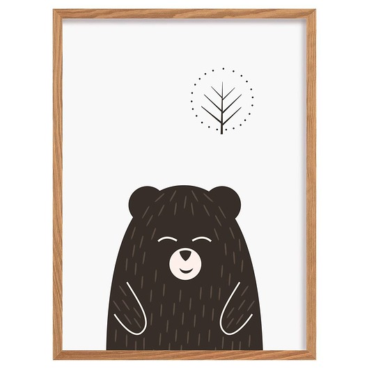 obrazy i plakaty do pokoju dziecięcego Obrazek Scandi Forest bear I 30x40cm
