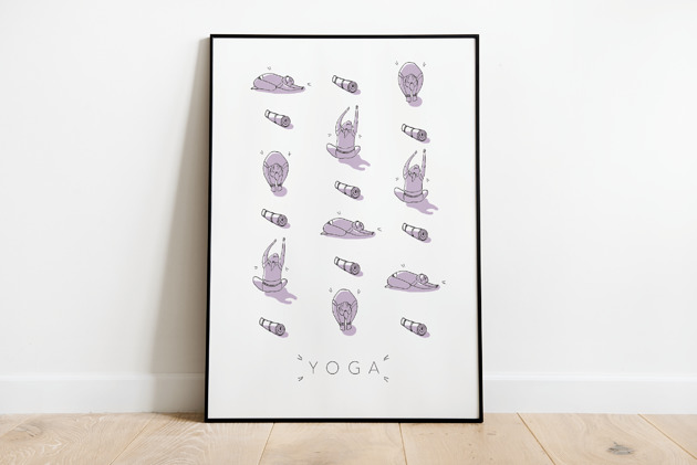 plakaty Plakat YOGA fiolet Pinelo