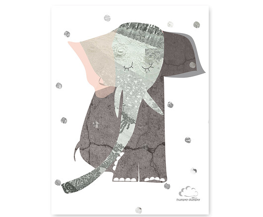 Plakat /grafika dla dzieci Lady Elephant Humpty Dumpty Room Decoration