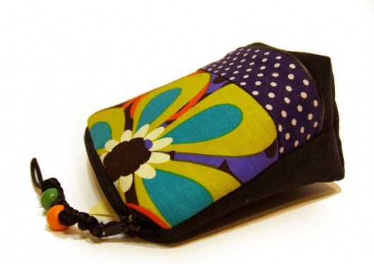  portfelik / etui - multicolor+fioletowe groszki MOONAXA
