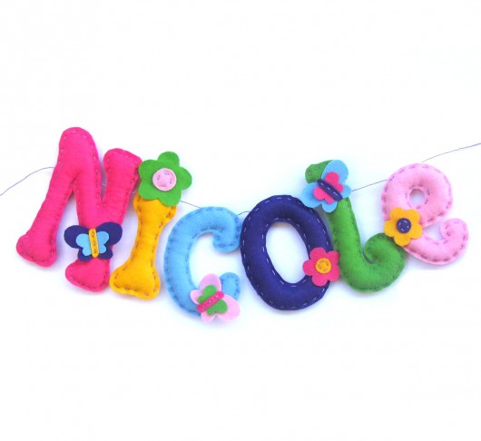 Duże literki z filcu - 9-12cm - Nicole locoloro