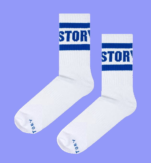 skarpetki damskie Skarpetki Froty Soxstory All Blue On White
