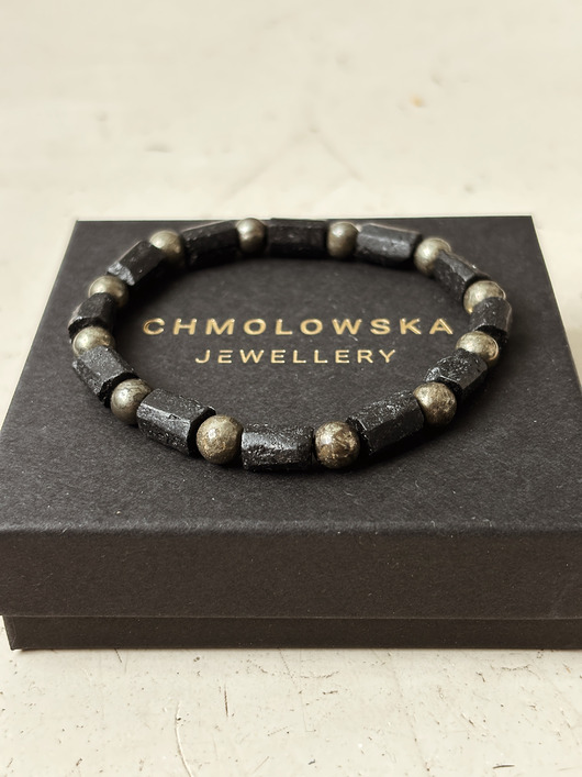 biżuteria męska Bransoletka Męska Piryt i Turmalin