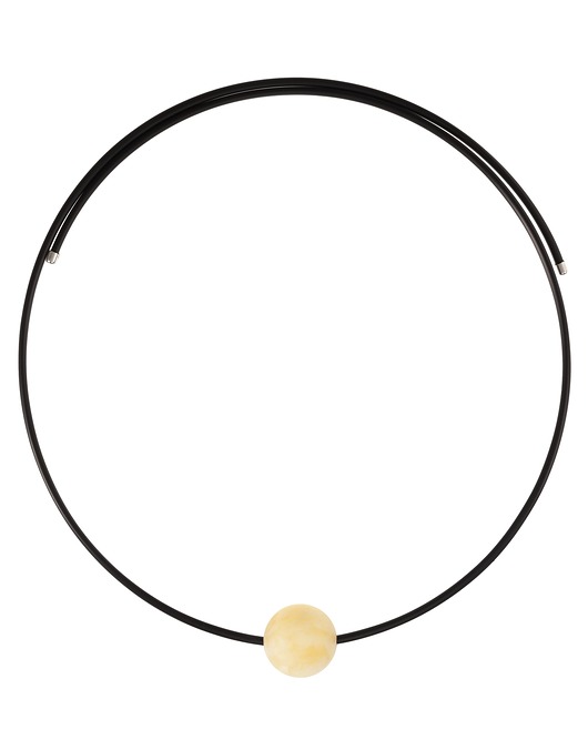 Naszyjnik choker z mlecznym bursztynem SADVA