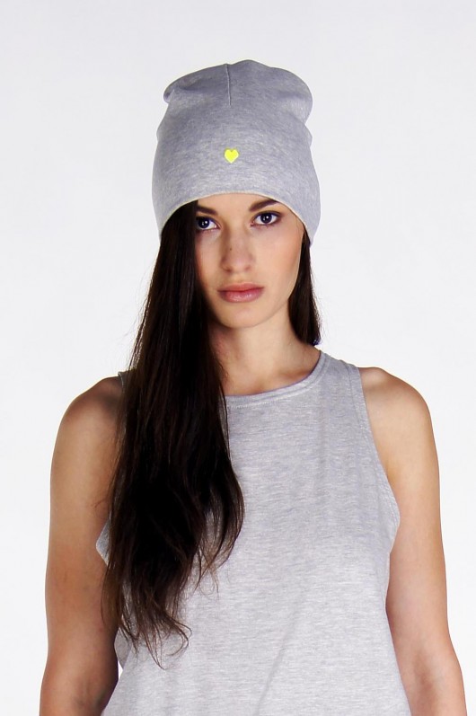 czapka Gray with Neon Heart Karolina Marczuk