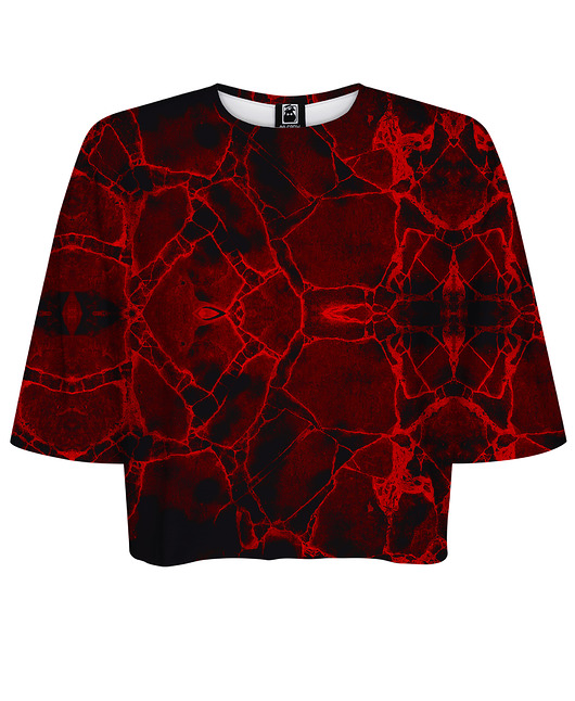 t-shirt damskie DR.CROW T-shirt Krótki CROP Marble Dark