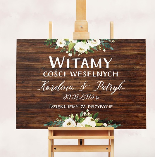 Plakat/ Obraz powitalny gości weselnych - Piękny Pankmat