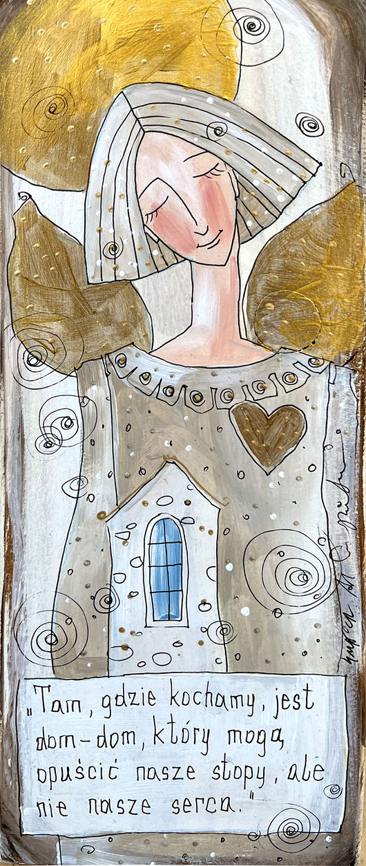 napisy dekoracyjne i tabliczki Deseczka z sentencją nr Nr 160 " Tam, gdzie kochamy..."