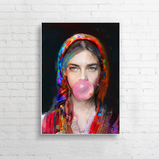 Obraz na płótnie "Lady Folk 3" 100x70 pionowy Krzanoo