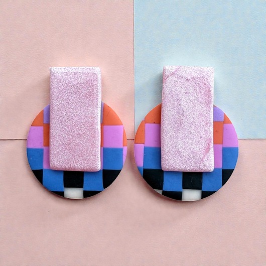 kolczyki z masy plastycznej Kolczyki Grey