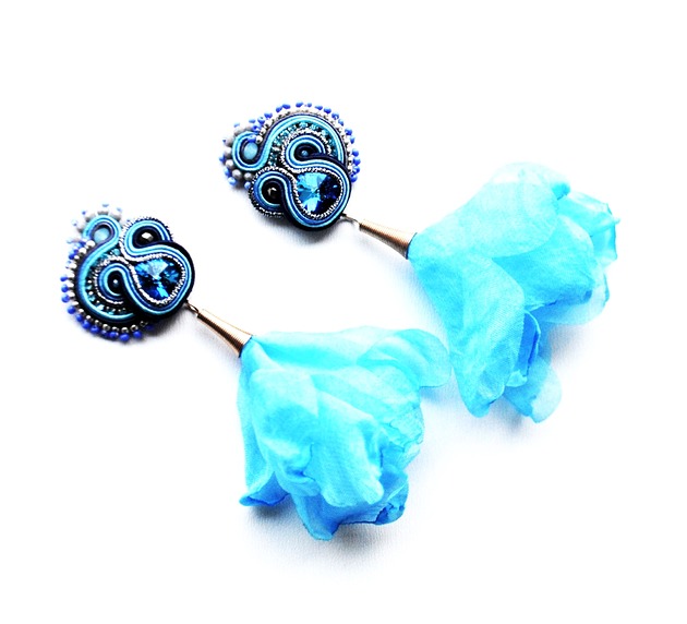 kolczyki soutache Sutaszowe kolczyki BLUE