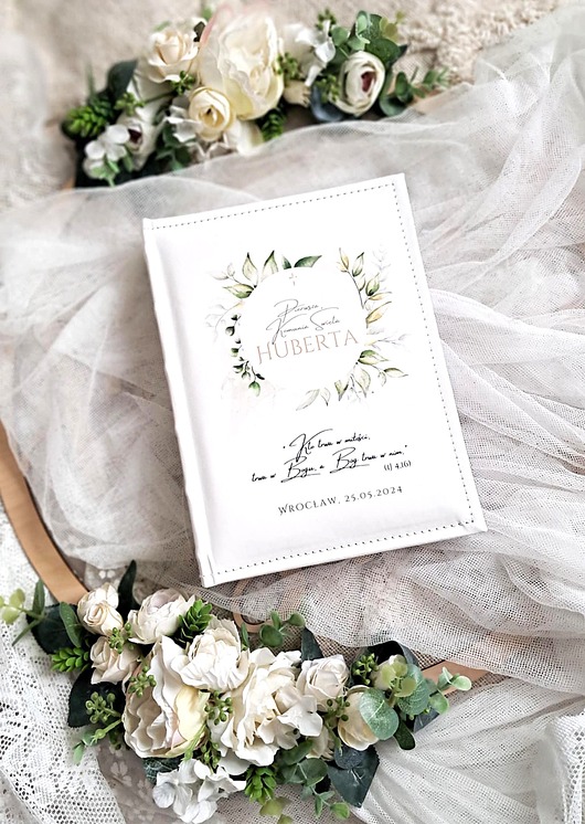 komunia - pozostałe Komunijny album ELEGANCKA ZIELEŃ personalizowany, prezent na Komunie
