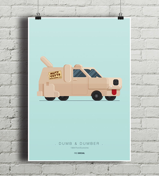 Dumb & Dumber - Ford Econoline - plakat minimalmill