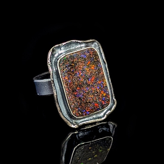 pierścionki srebrne Pierścionek kosmos- Matrix opal