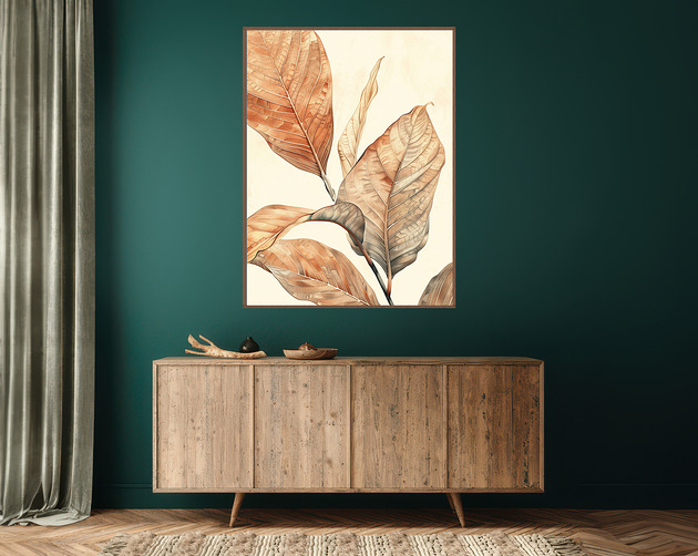 plakaty Liście magnolii - Plakat, druk - Chiński Orient, Zen, Wabi Sabi #97