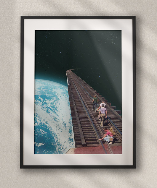 plakaty Plakat Pociąg jest opóźniony - Kolaż Fine Art - Dekoracja Ścienna Do Salonu