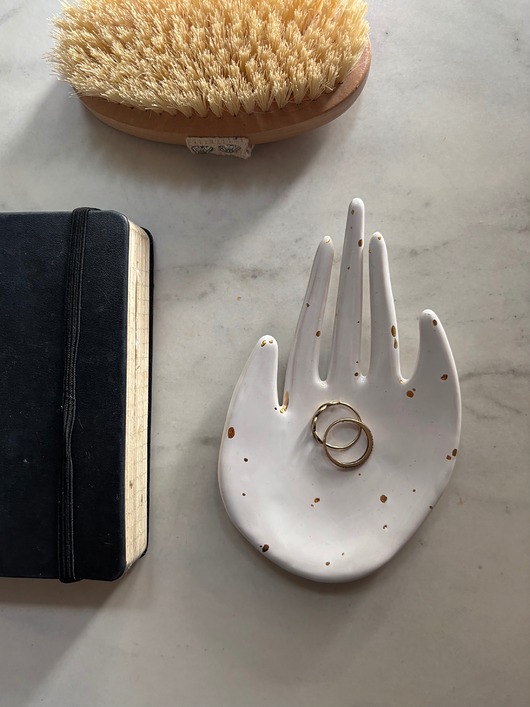 pojemniki na biżuterię Ceramiczna Łapka Handmade Talerzyk na Biżuterię Złote Ciapki