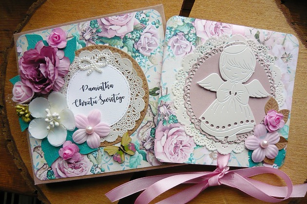 kartki scrapbooking kartka na chrzest z Twoimi życzeniami
