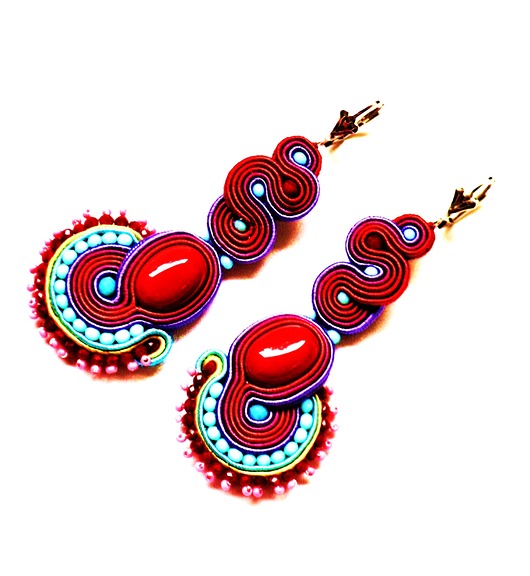 kolczyki soutache Sutaszowe kolczyki MOULIN ROUGE