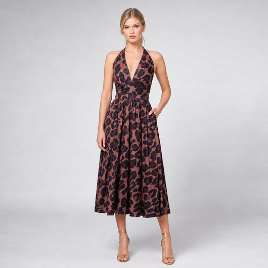 sukienki maxi damskie Sukienka w panterkę - Betty