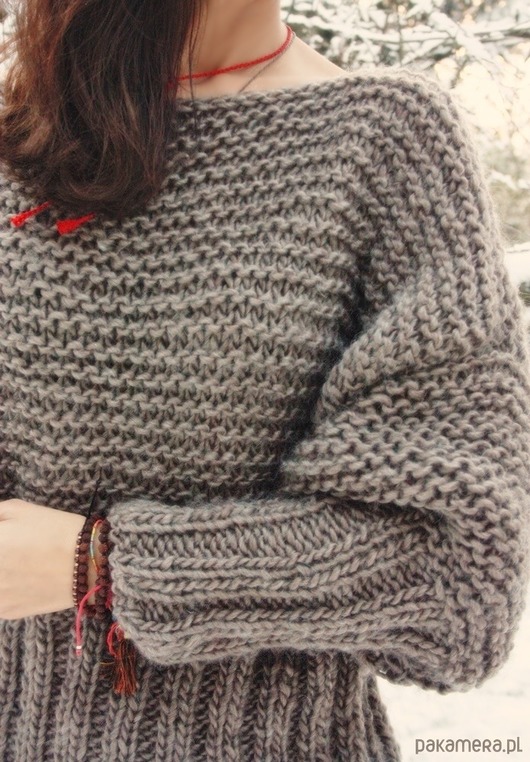 swetry damskie  Brązowy sweter handmade moher z wełną